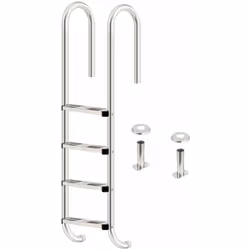 Scaletta per piscina Zelsius in acciaio inox con 4 gradini | 50 x 26,5 x 157 cm La scala per piscina è adatta a tutte le pisc ...