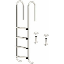 Scala per piscina in acciaio inox con 4 gradini 50 x 26,5 x 157 cm - Zelsius