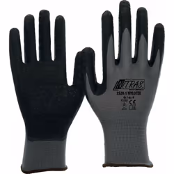 Guanto protettivo>> Nylotex 3520 < Dorso di mano materiale non rivestito: nylon, nero lattice rivestimento parziale colore: g ...