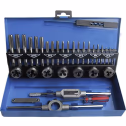 Dettagli tecnici Dimensione del prodotto, lunghezza 26.5 mm Peso 1.409 kg Tipo filettatura metrica Set filettatura metrica in ...