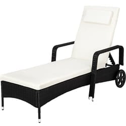 TecTake 401152 sedia a sdraio Nero Metallo, Poliestere