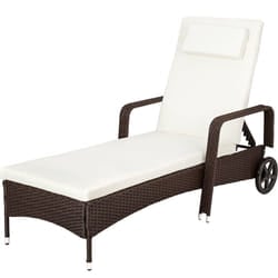 TecTake 401153 sedia a sdraio Nero, Marrone Metallo, Poliestere