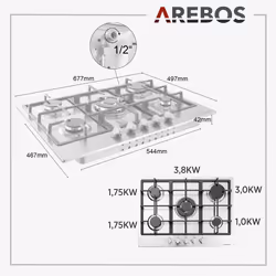 Arebos AR-HE-GH68 Argento - Vista aggiuntiva 5