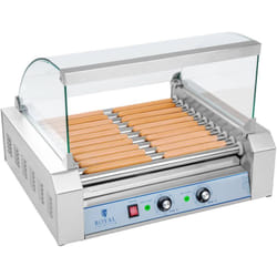 Royal Catering - Macchina 11 Rulli Hot-Dog Wurstel Salsicce Hotdog Maker Professional 2 2Kw+Vetro