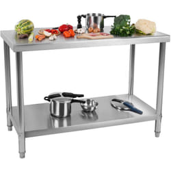 Royal Catering - Tavolo Inox Da Lavoro Da Cucina Acciaio Inossidabile 100 x 60 cm Capacità 114 kg