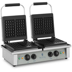 Royal Catering - Cialdiera Elettrica Doppia Nuova 4000 Watt Piastre Ghisa Alloggiamento Inox