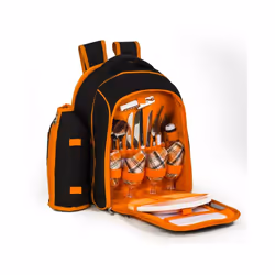 Zaino picnic " Traveller" " UN PRATICO ZAINO PER OGNI OCCASIONE" Per 4 pers. zaino con borsa termica integrata in design eleg ...