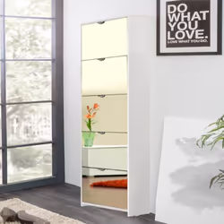 Scarpiera specchio Koblenz 5 ante ribalta colore bianco La scarpiera Koblenz è semplice e raffinata, ed è dotata di 5 ante a  ...