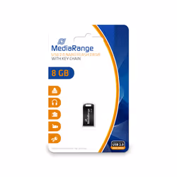 MediaRange MR920, 8 GB, USB tipo A, 2.0, 15 MB/s, Senza coperchio, Nero