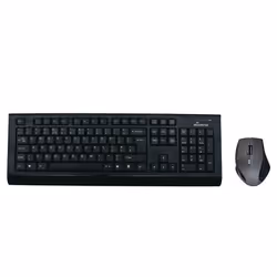 MediaRange MROS104-UK, Full-size (100%), Wireless, RF Wireless, QWERTY, Nero, Grigio, Mouse incluso