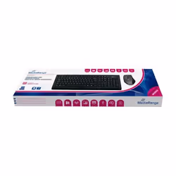 MediaRange MROS104-UK tastiera Mouse incluso Casa RF Wireless QWERTY Inglese UK Nero, Grigio
