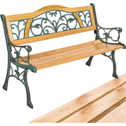 Tectake - Panchina da giardino Kathi, in legno e ghisa 2 posti 124 x 60 x 83 cm - Panchina da esterno, panca giardino, panchina per esterno
