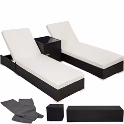 TecTake 401500, Nero, Alluminio, Poliestere