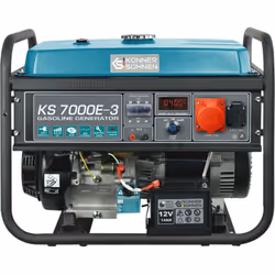 Generatore a benzina KS 7000E-3 per utenze trifase (400V), potenza massima 5500 W, con avviamento manuale/elettrico, Il motor ...