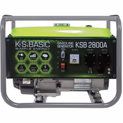 Generatore a benzina KSB 2800A potenza massima 2800W, avviamento manuale, potenza motore 7 cv, regolatore di tensione automat ...