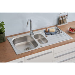 Lavello da incasso in acciaio inox, lavello da cucina, lavello 100 x 50 cm Respekta Dallas