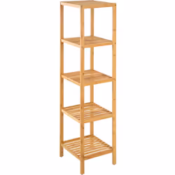 Questo bellissimo scaffale verticale piace per il look moderno e la sua qualità. Lo scaffale è in legno di bambù laccato e of ...