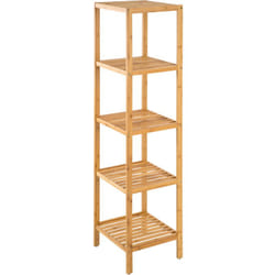 Tectake - Scaffale verticale in bambù 5 piani 33 x 33 x 141 cm - Scaffale legno, scaffalatura in legno