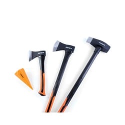 Fuxtec - Set di asce - accette - scure 4 pezzi + cuneo / granata spaccalegna