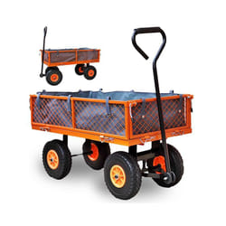 Fuxtec - Carrello porta attrezzi da giardino carriola 4 ruote GW350