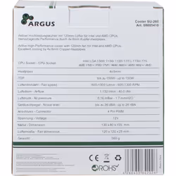 Dynatron Argus SU-260 Processore Refrigeratore 12 cm Nero, Arancione - Vista aggiuntiva 4