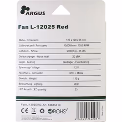 Inter-Tech L-12025 Case per computer Ventilatore 12 cm Nero, Rosso - Vista aggiuntiva 5