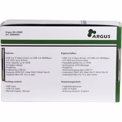 Inter-Tech GD-25000 Custodia per Disco Rigido (HDD) Trasparente 2.5" - Vista aggiuntiva 4