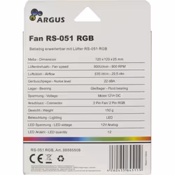 Inter-Tech Argus RS-051 RGB Case per computer Ventilatore 12 cm Nero - Vista aggiuntiva 6