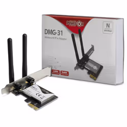 Inter-Tech DMG-31, Interno, Wireless, PCI Express, WLAN, Wi-Fi 4 (802.11n), 300 Mbit/s