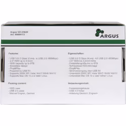 Inter-Tech HD-25620 Custodia per Disco Rigido (HDD) Nero, Bianco 2.5" - Vista aggiuntiva 6