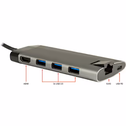 Inter-Tech GDC-802 USB 3.2 Gen 1 (3.1 Gen 1) Type-C Grigio