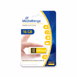 MediaRange MR976, 16 GB, USB tipo A, 2.0, 14 MB/s, Senza coperchio, Giallo