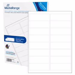 MediaRange MRINK147, Bianco, Permanente, 99,1 x 33,9, A4, Opaco, Laser/Inkjet