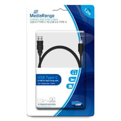 MediaRange MRCS160 cavo USB USB 3.2 Gen 1 (3.1 Gen 1) 1,2 m USB A USB C Nero