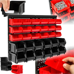 Tectake - Scaffale da parete con 30 cassettini impilabili - scaffali metallici, scaffalature metalliche, scaffali in metallo