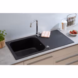 Lavello da incasso in Cristalite Granit Orlando 100x50 - respekta di Schock span> Resistente al calore, adatto agli alimenti, ...