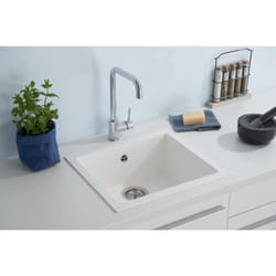 Lavello da cucina Lavello da incasso Granito Mineralite 50 x 44 Bianco Respecta Ohio