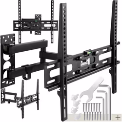 TecTake 402609, 66 cm (26"), 139,7 cm (55"), 400 x 400 mm, -5 - 12°, Acciaio, Nero