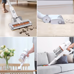 JASHEN S16E Aspirapolvere a bastone 2 in 1 Batteria HEPA Senza sacchetto Bianco 2,5 Ah