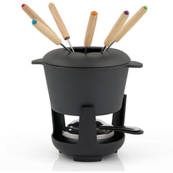 Bbq-toro - Set per fonduta in ghisa da 13 pezzi per 6 persone 1 l stagionato