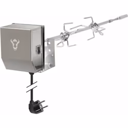 Set per barbecue e spiedini BBQ-Toro per il vostro barbecue a gas Weber Spirit II. Con asta per spiedini, motore, supporto pe ...