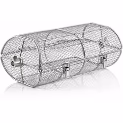 BBQ-Toro Cestino per griglia in acciaio inox per spiedo rotante Diventa uno spiedo! Il cestello per griglia BBQ-Toro apre nuo ...