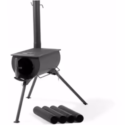 Stufa per tenda CampFeuer | 58 x 86 x 240 cm | Riscaldamento per tende da campeggio, Stufa per tenda da esterno Con il fornel ...
