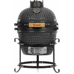 Bbq-toro - Kamado Grill a carbonella ø 32 cm "haiiro" con griglia e termometro, grigio