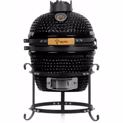 BBQ-Toro Kamado Grill a carbonella Ø 32 cm “HAIIRO” con griglia e termometro, nero Una griglia in ceramica a carbonella di al ...