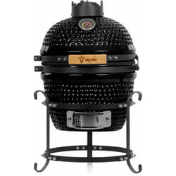 Bbq-toro - Kamado Grill a carbonella ø 32 cm "haiiro" con griglia e termometro, nero