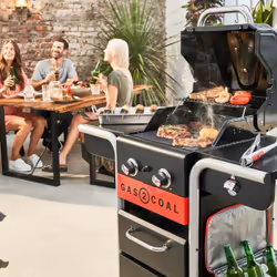 Char-Broil Gas2Coal 2.0 2B Grill Carrello Carbone + gas naturale Nero, Acciaio inox, Rosso 8200 W - Vista aggiuntiva 7