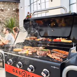 Char-Broil Gas2Coal 2.0 4B Grill Carrello Carbone + gas naturale Nero, Acciaio inox, Rosso - Vista aggiuntiva 7