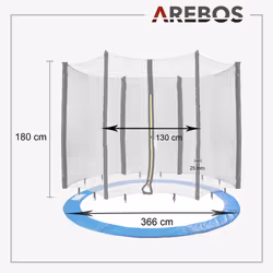 Arebos AR-HE-PN366-8 trampolino - Vista aggiuntiva 7