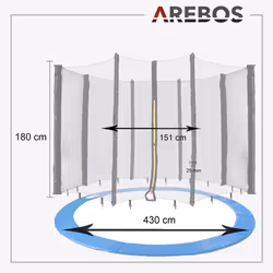Arebos AR-HE-PN430-8 trampolino - Vista aggiuntiva 7